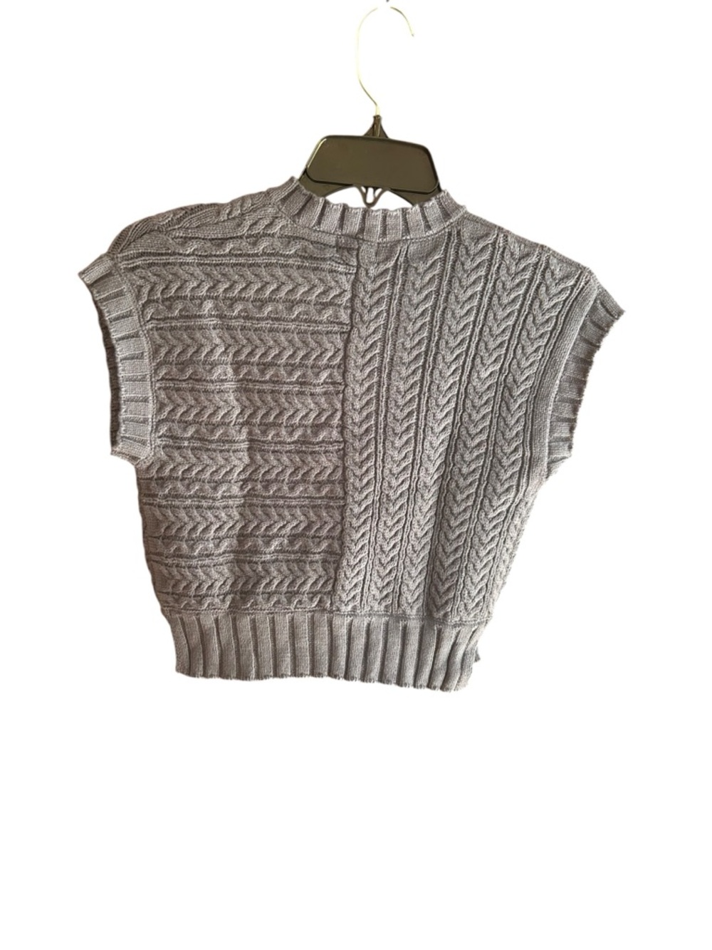 NWT Art Class Girl's bluish gray cable knit cropped sweater Sz S (6/6X) - Picture 2 of 6